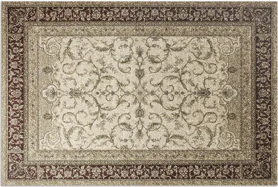 Produktbild von Klassischer beiger dekorativer Efeu – Vinylteppich – 120x180 cm – Outdoor Teppich – Terrasse – Wetterfest – Modern