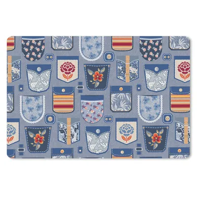 Produktbild von MuchoWow® Mauspad Mousepad Hosen - Denim - Aufnäher - Schnittmuster 27x18 cm - Mousepads - Maus Mat - Pad - Mausunterlage - Büroartikel - Desk Matten