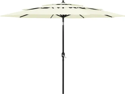 Image de The Living Store Parasol avec mât en aluminium 3 couches couleur sable 3 m