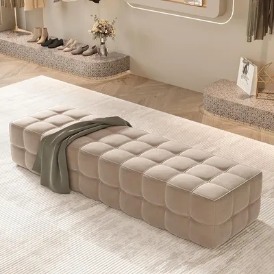 Immagine prodotto di Panca imbottita con spazio per scarpe, 60 cm, color kaki, ideale per l'ingresso o la camera da letto