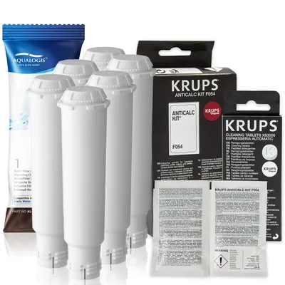 Produktbild von Set Krups Filter Aqualogis AL TEs46 6St., Entkalker F054 Tabletten XS3000