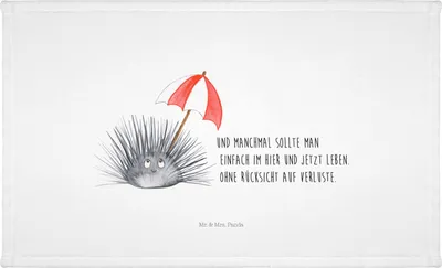 Produktbild von Mr. & Mrs. Panda Flauschtuch Seeigel - Weiß - Geschenk, Baumwollhandtuch, Handtuch, Lebe, kleines, Frotteehandtuch, Leben, Selbstliebe, Meer, Achtsamkeit, gesichtstuch