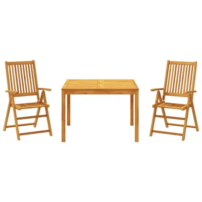 Image de ensemble de jardin 3 pièces en acacia massif