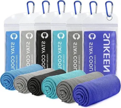 Productafbeelding van 40 "x 12" Sukeen Koelhanddoek - Verpakking met koelhanddoeken voor ijs, yoga en sport - zachte, ademende, verkoelende handdoeken