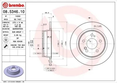 Produktbild von BREMBO Bremsscheiben (2 Stück) Hinterachse 08.5346.10