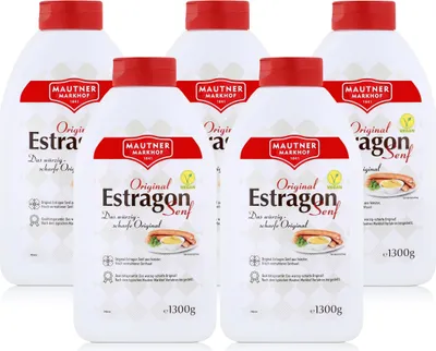 Produktbild von Mautner Estragon Senf 1,3kg - Das würzig scharfe Original (5er Pack)
