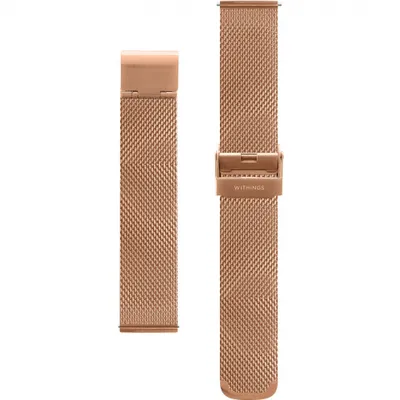 Immagine prodotto di Withings - Bracciale sostitutivo/intercambiabile - Bracciale con anello a maglia - 18 mm - Oro rosa - Anello a maglia milanese in oro rosa 18 mm