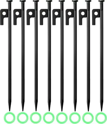 Produktbild von Set of 8 Metallene Sturmanker - 35 cm Zeltstelze für Outdoor-Camping und Wandern