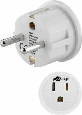Produktbild von Goobay Netzadapter US/Japan, Weiß - Schutzkontaktstecker (Typ F, CEE 7/7) > US-/Japan-Buchse (Typ B, NEMA 5-15, 3-polig)
