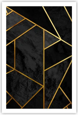 Produktbild von Poster - Poster ohne Rahmen - Abstraktion Gold Schwarz - 61x91,5 cm - Wand Bild - Wanddeko - Wandbilder - Kunstposter - Wandposter - Bilder - Kunstdruck - Wanddekoration - Wandbild - P2XPA61x91-4358