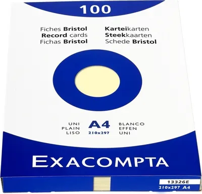 Produktbild von EXACOMPTA Karteikarten DIN A4 blanko gelb 100 Karteikarten