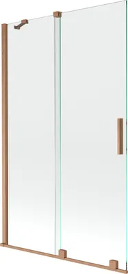 Zdjęcie produktu dla Mexen Velar parawan nawannowy 2-skrzydłowy rozsuwany 110 x 150 cm, transparent, miedź szczotkowana - 896-110-000-01-65