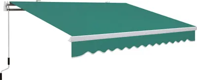 Produktbild von Terrassenmarkise - Manuelle Markise - Ausziehbar - Stahlrahmen - Polyestergewebe - Für Balkon und Terrasse - Grün
