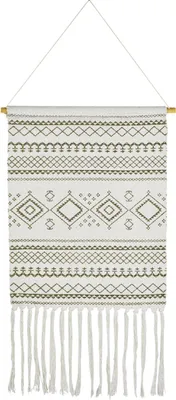 Produktbild von Marrakesch Boho Wandbehang Calegora 45x85 cm | Wandteppich Deko Makramee Grau | Gewebte Wanddeko für Wohnzimmer Schlafzimmer Flur Büro | Wandkunst modern im Skandi Stil