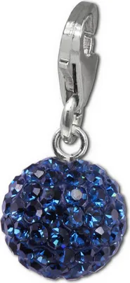 Produktbild von SilberDream blau Charm Kugel Zirkonia Damen 925 Silber Charmsanhänger GSC220B
