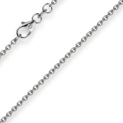 Produktbild von 1,9mm Rund-Ankerkette Kette Collier, 585 Gold Weißgold Goldkette, 80cm