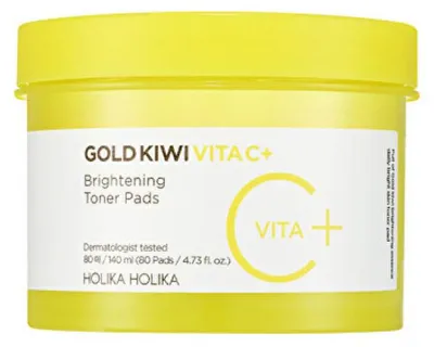 Obrázek produktu pro Gold Kiwi Vita C Plus Rozjasňující tonizační tampony, rozjasňující, tonizující pleťové tampony s vitamínem C, 80 ks