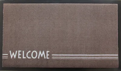 Produktbild von Türmatte Abtreter Welcome - Linie - braun weiss 45x75 cm Fußabstreifer