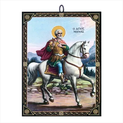 Produktbild von Ikone Heiliger Menas orthodox e Reproduktion aus Griechenland