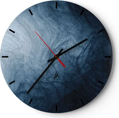 Produktbild von Wanduhr - Rund - Glasuhr - Wasser Blau Farbe - 40x40cm - Schleichendes Uhrwerk - Lautlos - zum Aufhängen bereit - Dekoration Modern - Wanddekoration aus Glas - C3AR40x40-5106