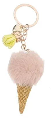 Produktbild von Flauschiger Eiscreme-Pompom-Anhänger, Schlüsselanhänger, Autotasche