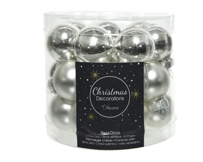 Produktbild von Weihnachtskugeln aus Silber, 24 Stück. 2,5 cm