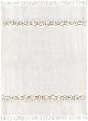 Immagine prodotto di Copriletto leggero con frangia Saba bianco