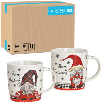 Image de Tasses de Noël, set de 36 tasses avec le slogan Merry Christmas Lutin