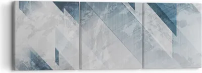 Produktbild von Bild auf Leinwand - Leinwandbild - 3 Teile - Blau Weiß Figuren - 90x30cm - Wand Bild - Wanddeko - Wandbilder - Leinwanddruck - Bilder - Wanddekoration - Leinwand bilder - Wandbild - CA90x30-5082