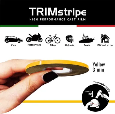 Image de Bande décorative adhésive pour voiture, jaune, 3 mm x 10 m