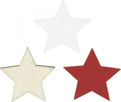 Produktbild von Holz Streudeko Weihnachtssterne 3cm Natur Rot Weiß 72er Set Deko-Mix Weihnachten, 72 Stück