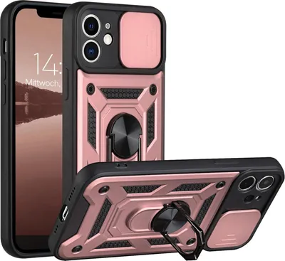 Produktbild von Armor Handyhülle für Apple iPhone 12 Kameraschutz Handy Panzer Case Cover Schutzhülle Outdoor Farbe: Rosegold