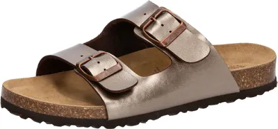 Produktbild von Pantolette Bioline Platino Bronze Größe 42 mit verstellbaren Schnallen und Kork-Fußbett