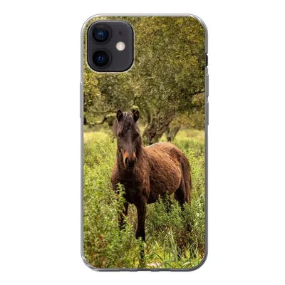 Produktbild von MuchoWow® Handyhülle Schutzhülle Hülle für iPhone 12 mini Pferd - Wald - Gras Silikon Softcase Handy Hülle - Bild