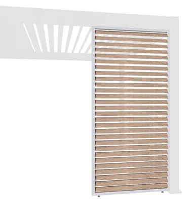 Produktbild von Weide Lamellenwand Holzoptik weiß Aluminium als Pergola Sichtschutz