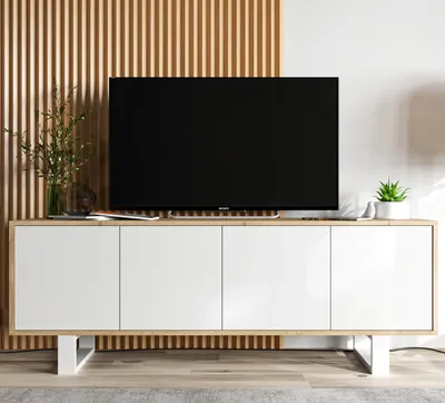 Zdjęcie produktu dla Szafka RTV NILA 7 150 dąb wotan/biały mat