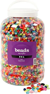 Produktbild von Kunststoffperlen, Größe 6-20 mm, Lochgröße 1,5-6 mm, 3000 g, 5700ml, ca. 8100 Stck
