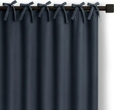 Produktbild von Gardine Bindeband Aufhängung Vorhang Verdunkelnd Einfarbig 140x250 cm Carli Dunkel Blau