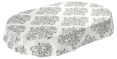 Produktbild von Waschbares Tischdecken mit Ölstoff Beige/Oval 200 x 140 cm