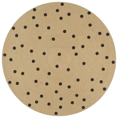 Immagine prodotto di vidaXL Tappeto in iuta fatto a mano con motivo a pois 120 cm