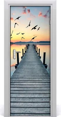 Produktbild von Tulup Türaufkleber 75x205 cm Dekorative Aufkleber Selbstklebend Wasserdichte Tapete Abnehmbar Schlafzimmer Wohnzimmer Wohnkultur - Holzsteg