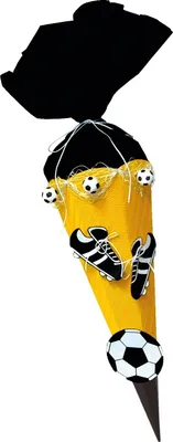 Produktbild von Schultüte Bastelset Fußball gelb-schwarz