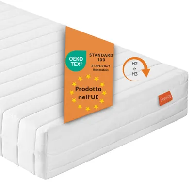 Immagine prodotto di materasso ergonomico a 7 zone in schiuma fredda, 80 x 200 cm, H2 & H3, 21 cm, livello di rigidità duo, materasso reversibile, sleepling PureComfort