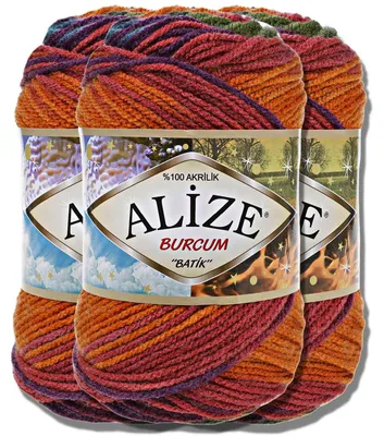 Produktbild von Alize 3x 100g Burcum Batik Wolle mit Farbverlauf, Häkeln, Stricken (4827)
