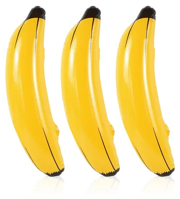 Imagen del producto de Banana inflable, 60 cm, amarilla, juego de 3 unidades, juguete de verano para la piscina