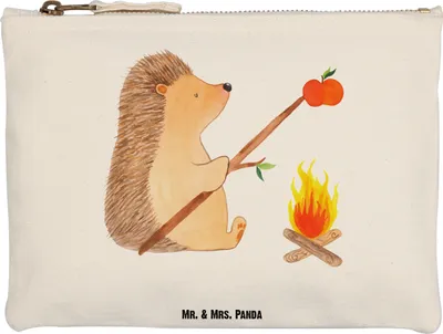 Produktbild von Mr. & Mrs. Panda Kulturtasche Igel Grillen Grösse XL Große - Weiß - Geschenk, Kulturbeutel, Waschtasche, Pouch, Stifteetui, Lustige Sprüche, Spruch, Kosmetiktasche, Ziele