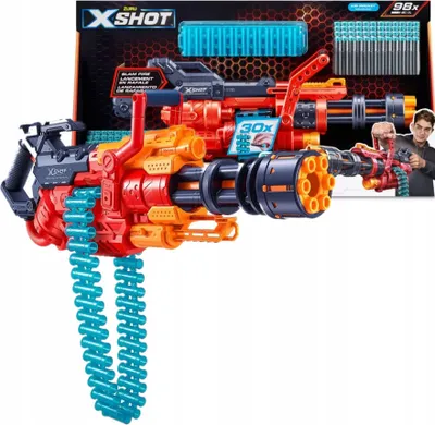Produktbild von Zuru | X-Shot Excel, Omega Blast Gun, Pistol, Blaster, Ammunitionsgurt, 98 Patronen