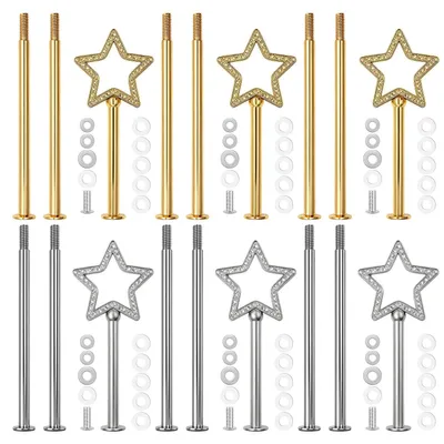 Produktbild von Solidchoice – Set aus 6 sternförmigen Etageren in Gold- und Silberfarbe