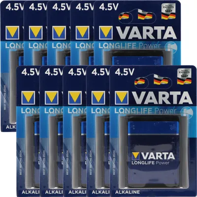 Produktbild von Varta Longlife Power ehem. High Energy 4912 Flachbatterie 4,5V, MN1203, 3LR12, 3LR12P 10er Box