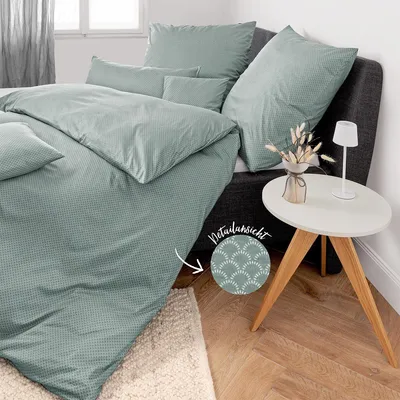 Produktbild von Janine Interlock Jersey Bettwäsche Classic 59001 155x200 cm + 80x80 cm salbeigrün